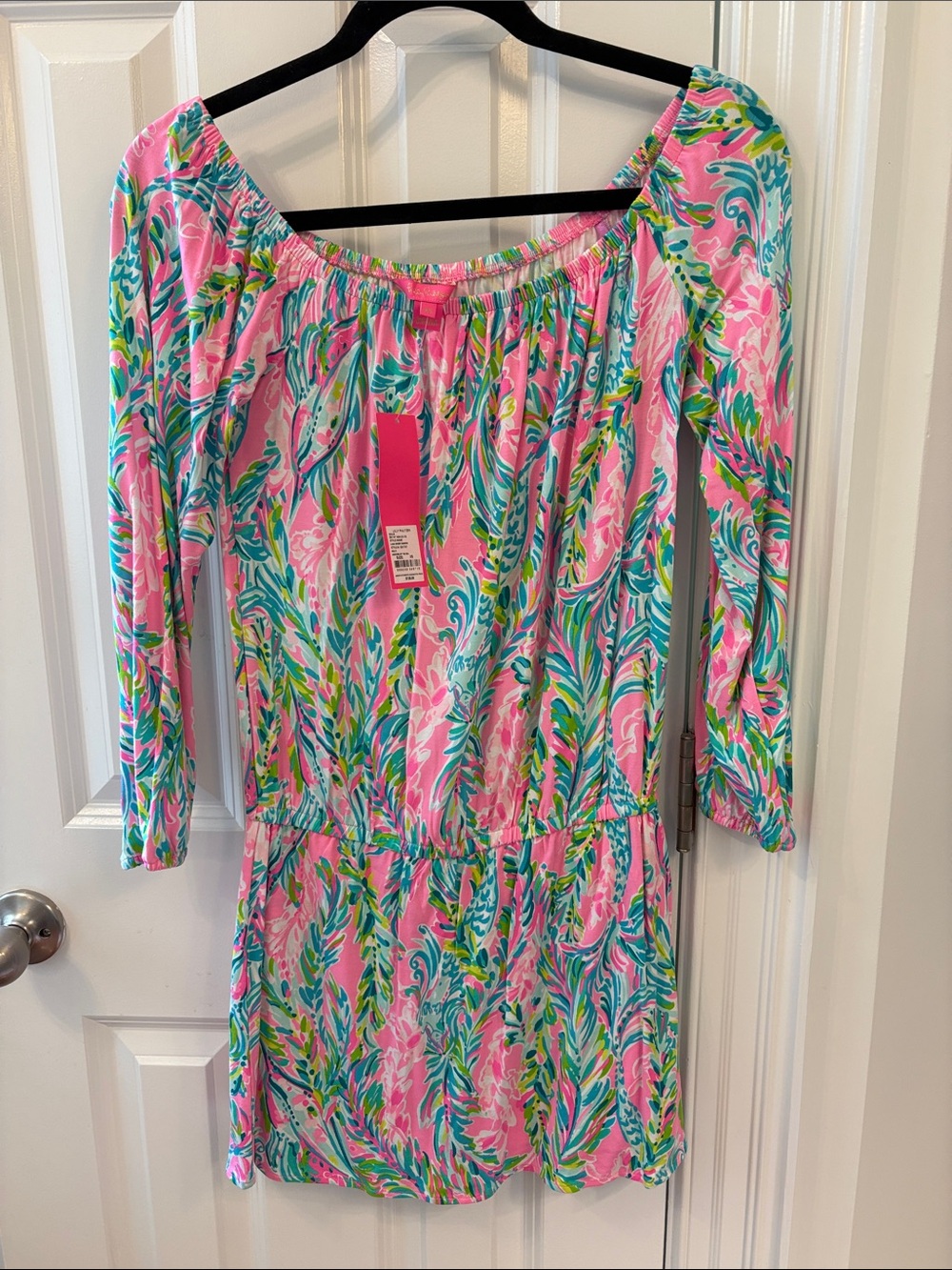 Lilly Pulitzer Pink Multi Off-Shoulder Floral Print Dress